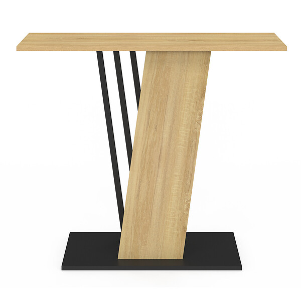ID MARKET - Console VICKY plateau bois et pied croisé noir - large