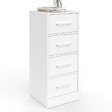 ID MARKET - Meuble d'appoint 4 tiroirs UPPAH 30 cm chiffonnier, meuble de rangement bois blanc - vignette