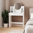 HABITAT ET JARDIN - Coiffeuse avec miroir en bois "Idis" - 75 x 35 x 135 cm - Blanc - vignette