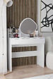 HABITAT ET JARDIN - Coiffeuse avec miroir en bois "Harmony Mini Amorphous" - 90 x 40 x 133 cm - Blanc - vignette