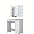 HABITAT ET JARDIN - Coiffeuse avec miroir en bois "Kona" - 90 x 44 x 80 cm - Blanc - vignette
