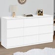 ID MARKET - Commode 9 tiroirs TOMI XXL 136 cm bois blanc - vignette