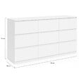 ID MARKET - Commode 9 tiroirs TOMI XXL 136 cm bois blanc - vignette