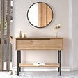HABITAT ET JARDIN - Console avec miroir en bois "Calvin" - 100 x 30 x 76 cm - Marron - vignette