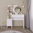 HABITAT ET JARDIN - Table de maquillage en bois "Mup" 105 x 35 x 151 cm - Blanc - vignette