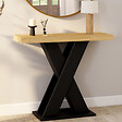 ID MARKET - Console ALICIA plateau bois et pied X noir - vignette