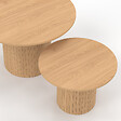 ID MARKET - Lot de 2 tables basses gigognes JULIETTE rondes 50/70 effet lattes tasseau bois coloris chêne - vignette