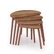HABITAT ET JARDIN - Table gigogne (4 pièces) en bois "Nora" 68 x 45 x 55 cm - Noyer - vignette