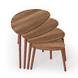 HABITAT ET JARDIN - Table gigogne (4 pièces) en bois "Nora" 68 x 45 x 55 cm - Noyer - vignette