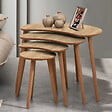 HABITAT ET JARDIN - Table gigogne (4 pièces) en bois "Moon" 40 x 75 x 55 cm - Chêne - vignette