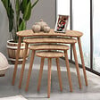HABITAT ET JARDIN - Table gigogne (4 pièces) en bois "Moon" 40 x 75 x 55 cm - Chêne - vignette