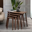HABITAT ET JARDIN - Table gigogne (4 pièces) en bois "Luci" 70 x 40 x 55 cm - Noyer - vignette