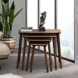 HABITAT ET JARDIN - Table gigogne (4 pièces) en bois "Luci" 70 x 40 x 55 cm - Noyer - vignette