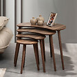 HABITAT ET JARDIN - Table gigogne (4 pièces) en bois "Moon" 40 x 75 x 55 cm - Noyer - vignette