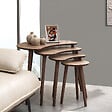 HABITAT ET JARDIN - Table gigogne (4 pièces) en bois "Moon" 40 x 75 x 55 cm - Noyer - vignette