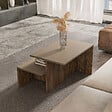 HABITAT ET JARDIN - Table gigogne (2 pièces) en bois "Twins" 72 x 45 x 42 cm - Taupe - vignette