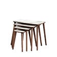 HABITAT ET JARDIN - Table gigogne (4 pièces) en bois "Luci" 70 x 40 x 55 cm - Blanc - vignette