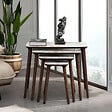 HABITAT ET JARDIN - Table gigogne (4 pièces) en bois "Luci" 70 x 40 x 55 cm - Blanc - vignette