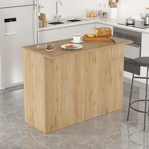HABITAT ET JARDIN - Table de cuisine en bois "Siven" - 120 x 60 x 88 cm - Marron - large