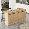 HABITAT ET JARDIN - Table de cuisine en bois "Lark" - 160 x 60 x 90 cm - Marron - vignette