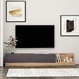 HABITAT ET JARDIN - Meuble TV en bois "Majör" - 180 x 37 x 30 cm - Gris anthracite - vignette