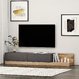 HABITAT ET JARDIN - Meuble TV en bois "Majör" - 180 x 37 x 30 cm - Gris anthracite - vignette