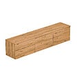 HABITAT ET JARDIN - Meuble TV suspendu en bois avec éclairage LED "Neon" - 160 x 32 x 35 cm - Marron clair - vignette