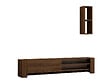 HABITAT ET JARDIN - Meuble TV avec étagère murale en bois "Naz" - 160 x 26 x 33 cm - Marron - vignette