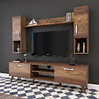 HABITAT ET JARDIN - Ensemble meuble TV en bois "Mezalun" - 180 x 35 x 48 cm - Marron - vignette