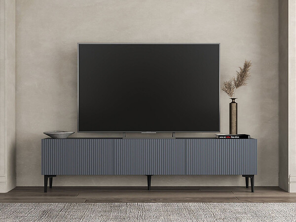 HABITAT ET JARDIN - Meuble TV en bois "Oscar" - 180 x 31 x 45 cm - Gris anthracite - large