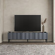 HABITAT ET JARDIN - Meuble TV en bois "Oscar" - 180 x 31 x 45 cm - Gris anthracite - vignette