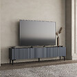 HABITAT ET JARDIN - Meuble TV en bois "Oscar" - 180 x 31 x 45 cm - Gris anthracite - vignette
