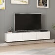 HABITAT ET JARDIN - Meuble TV suspendu en bois "Rigel" - 180 x 32 x 30 cm - Blanc - vignette