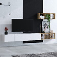 HABITAT ET JARDIN - Meuble TV suspendu avec étagère murale en bois "Pia"- 215 x 32 x 25 cm - Blanc - vignette