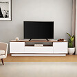 HABITAT ET JARDIN - Meuble TV en bois "Veramont" - 180 x 44 x 44 cm - Marron foncé - vignette
