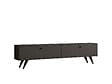 HABITAT ET JARDIN - Meuble TV en bois "Parlak" - 160 x 25 x 40 cm - Gris anthracite - vignette