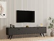 HABITAT ET JARDIN - Meuble TV en bois "Parlak" - 160 x 25 x 40 cm - Gris anthracite - vignette