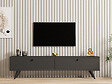 HABITAT ET JARDIN - Meuble TV en bois "Parlak" - 160 x 25 x 40 cm - Gris anthracite - vignette
