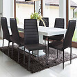 ID MARKET - Lot de 6 chaises ROMANE noires pour salle à manger - vignette