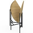 ID MARKET - Table à manger pliante ronde YAEL 4 personnes bois et noir design industriel 110 cm - vignette