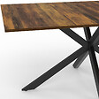 ID MARKET - Table à manger rectangle ALIX 8 personnes pied araignée noir et plateau bois foncé HAWKINS 160 cm - vignette