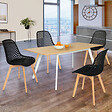 ID MARKET - Lot de 4 chaises MANDY noires pour salle à manger - vignette