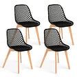 ID MARKET - Lot de 4 chaises MANDY noires pour salle à manger - vignette