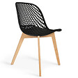 ID MARKET - Lot de 4 chaises MANDY noires pour salle à manger - vignette