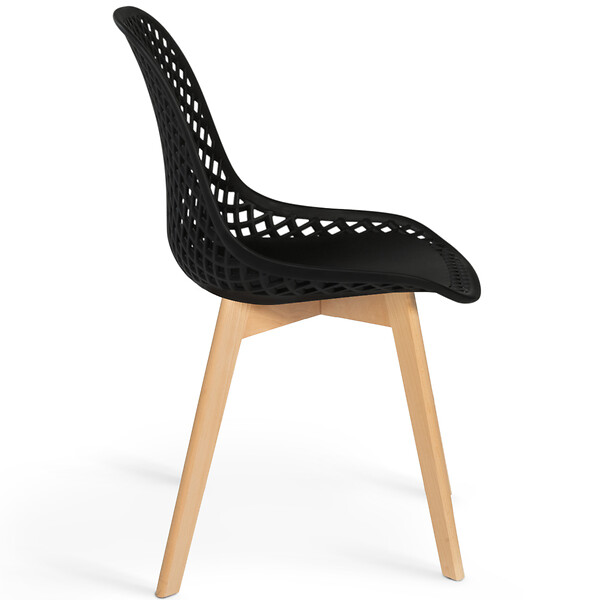 ID MARKET - Lot de 4 chaises MANDY noires pour salle à manger - large