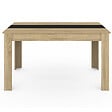 ID MARKET - Table à manger rectangle GEORGIA 6 personnes imitation hêtre et noire 140 x 80 cm - vignette