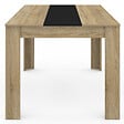 ID MARKET - Table à manger rectangle GEORGIA 6 personnes imitation hêtre et noire 140 x 80 cm - vignette