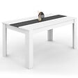 ID MARKET - Table à manger rectangle GEORGIA 8 personnes blanche et grise 160 x 80 cm - vignette