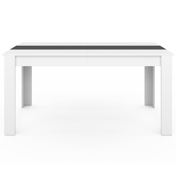 ID MARKET - Table à manger rectangle GEORGIA 8 personnes blanche et grise 160 x 80 cm - large