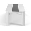 ID MARKET - Table à manger rectangle GEORGIA 8 personnes blanche et grise 160 x 80 cm - vignette